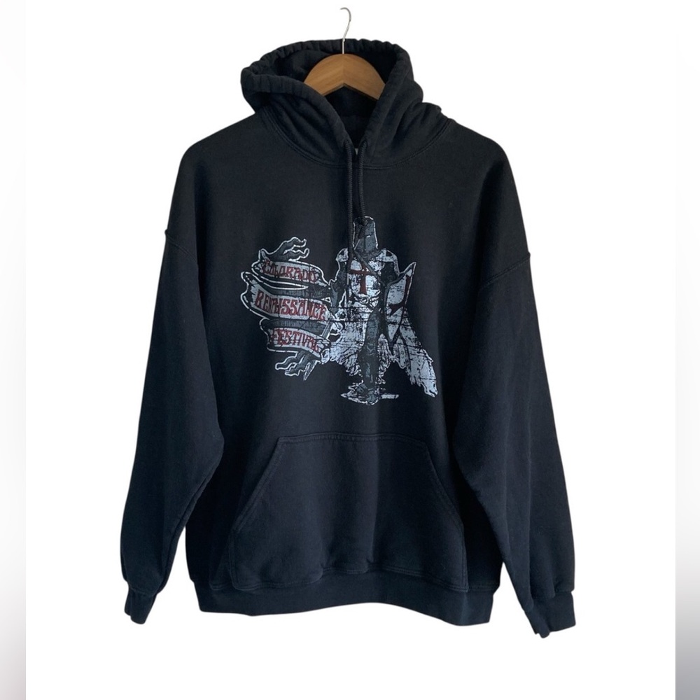Colorado Renaissance Festival Renn Faire Larspur Black Graphic Pullover Hoodie